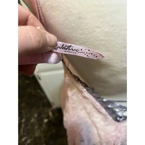 Native Intimates Women's 34C Cup Sexy Night Wear Sleep Wear Pink Lace with Gray - Picture 6 of 7